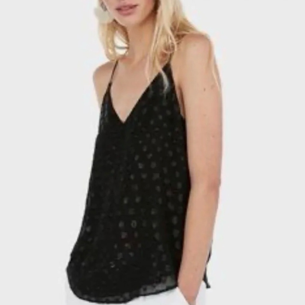 Express Polka Dot Downtown Cami - Black